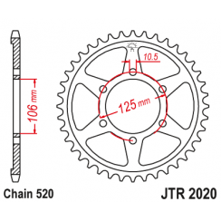 Звезда цепного привода JT JTR2020.41