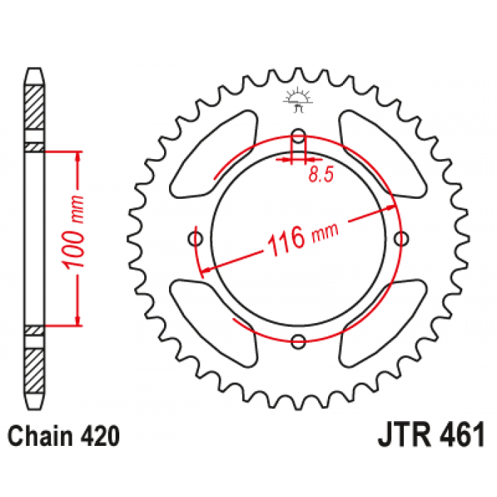 Звезда цепного привода JT JTR461.54