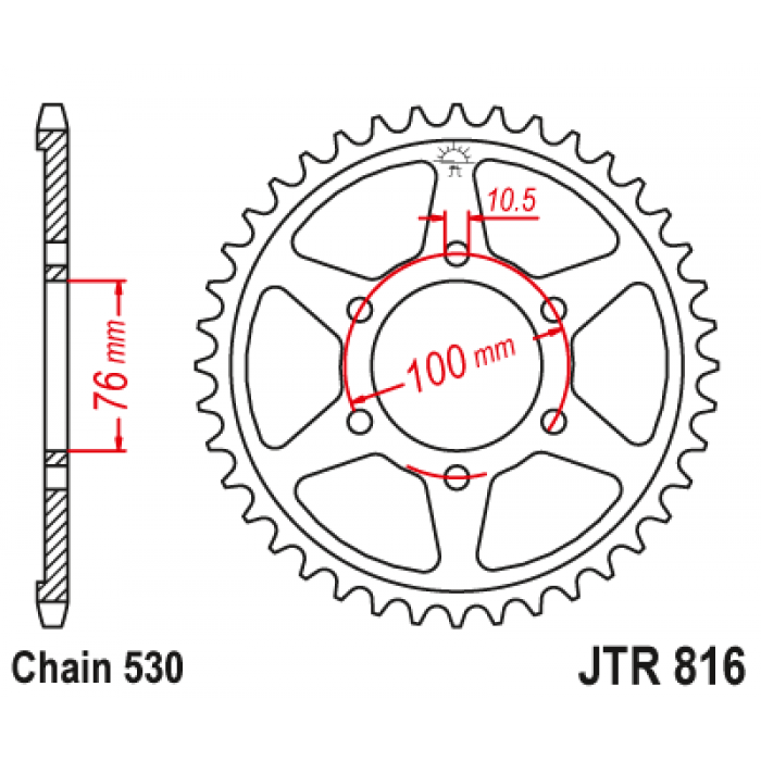 Звезда цепного привода JT JTR816.52