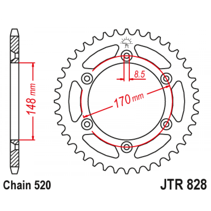 Звезда цепного привода JT JTR828.46