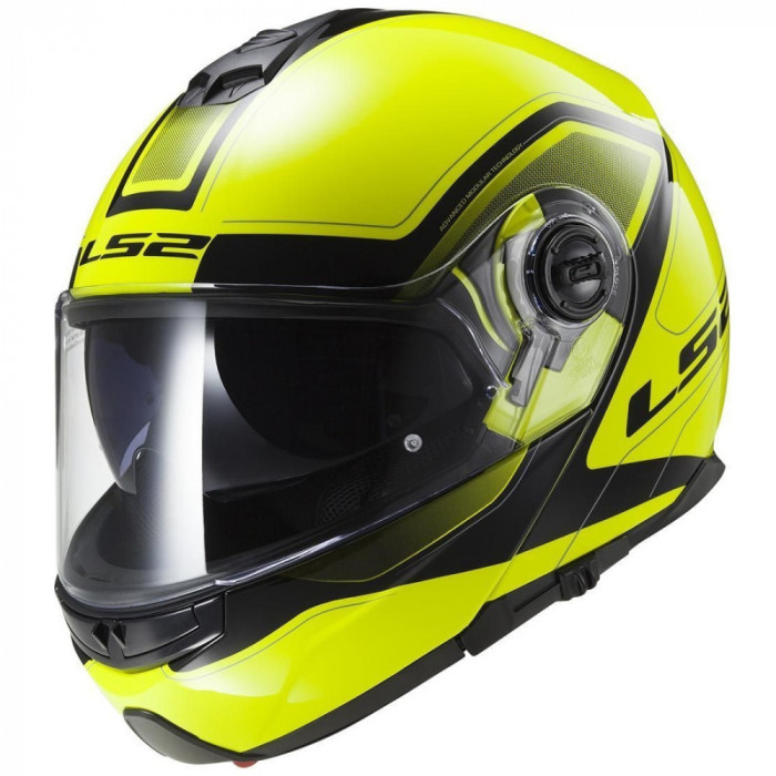 Мотошлем LS2 FF325 STROBE ELECTRIC SNOW CIVIK снегоходный, желто-черный, размер S