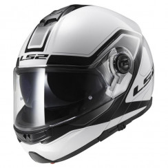 Мотошлем LS2 FF325 STROBE ELECTRIC SNOW CIVIK снегоходный, бело-черный, размер M