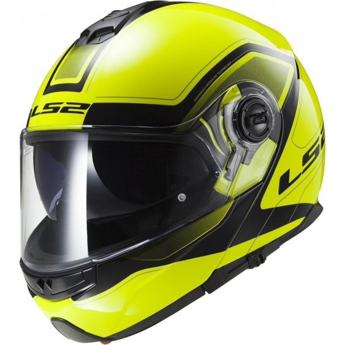 Мотошлем LS2 FF325 STROBE SNOW CIVIK, желто-черный, размер L