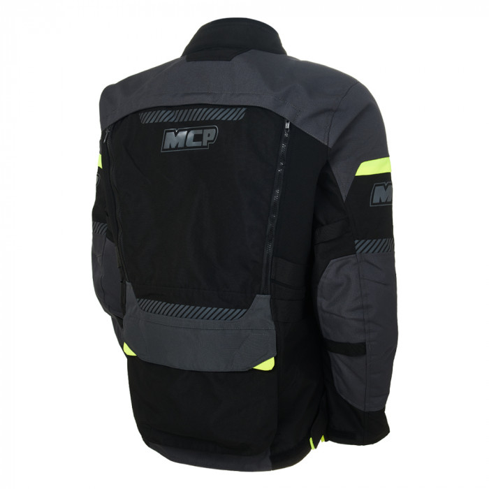 Мотокуртка мужская MCP AXO Touring, черно-серо-желтый, размер 2XL