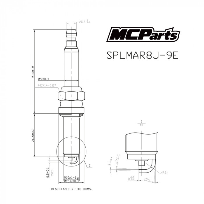 Свеча зажигания MCP аналог LMAR8J-9E