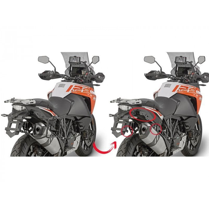 Крепеж боковых кофров KAPPA KLR7706 для KTM 1050 / 1190 / 1290 (2013-2019), цвет Черный
