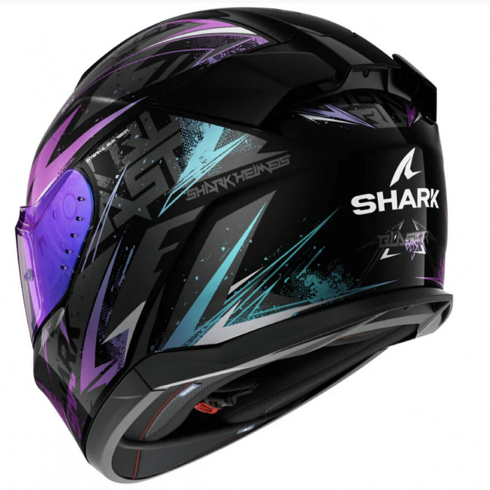 Мотошлем SHARK D-SKWAL 3 BLAST-R, цвет Черный/Синий/Фиолетовый, Размер S