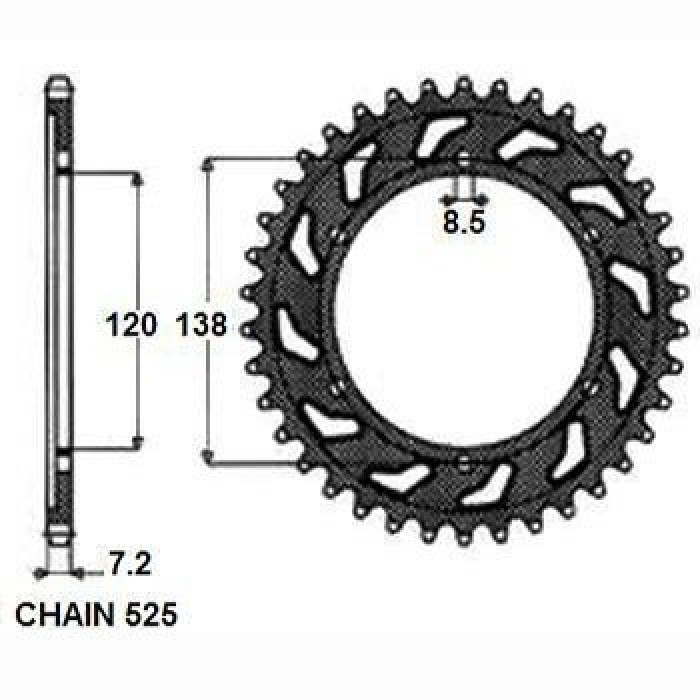 Звезда задняя Sunstar 40 зубьев 1-4514-40 стальная / JTR312-40