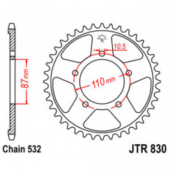 Звезда цепного привода JT JTR830.46