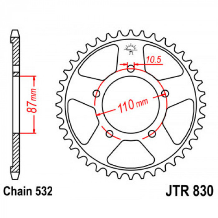 Звезда цепного привода JT JTR830.46