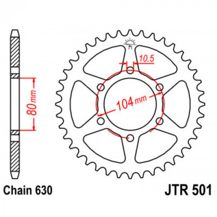 Звезда цепного привода JT JTR501.40