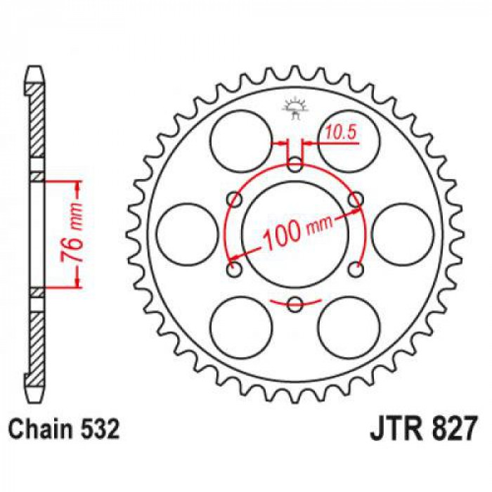 Звезда цепного привода JT JTR827.48
