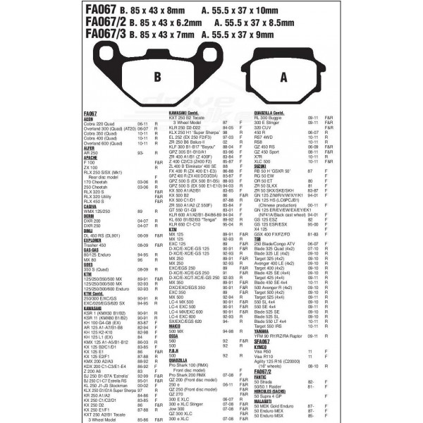 Тормозные колодки FA067