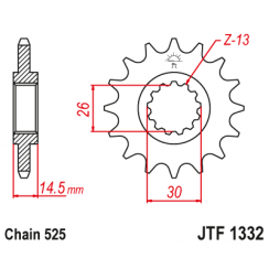 Звезда цепного привода JT JTF1332.16RB