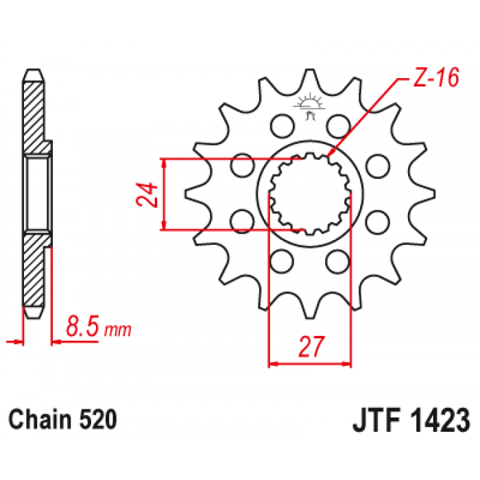 Звезда цепного привода JT JTF1423.16