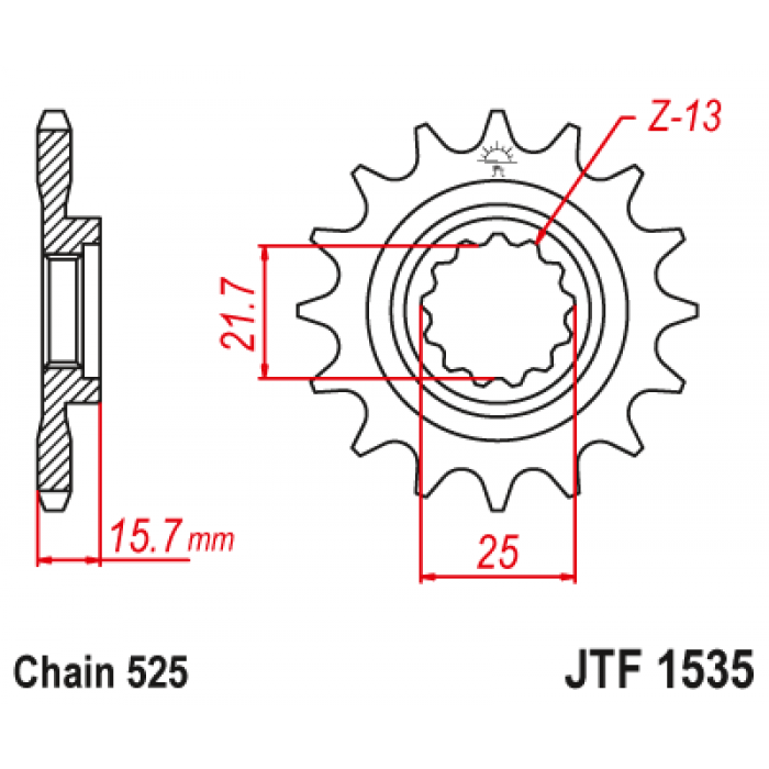Звезда цепного привода JT JTF1535.15