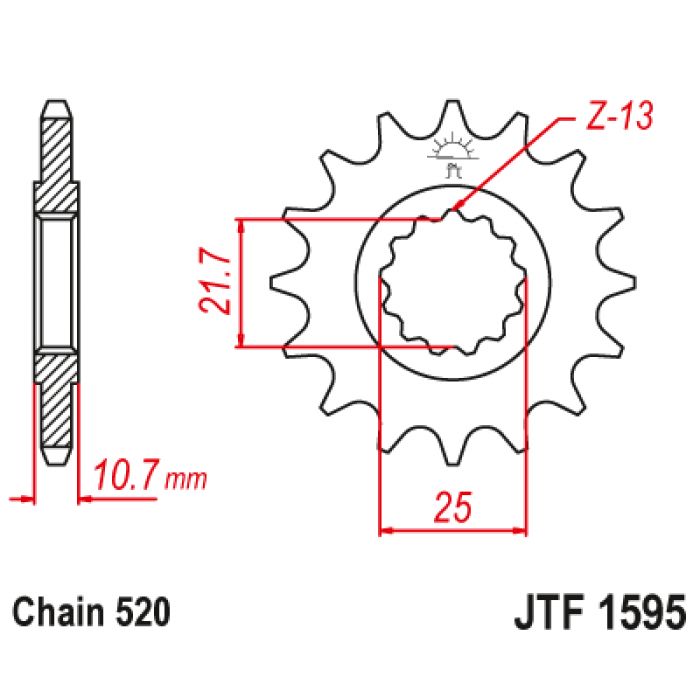 Звезда цепного привода JT JTF1595.16