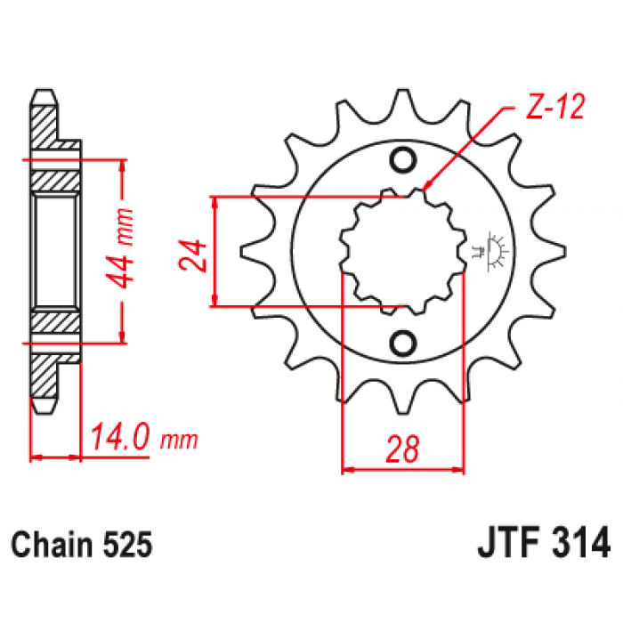 Звезда цепного привода JT JTF314.16