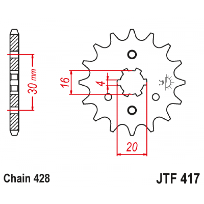 Звезда цепного привода JT JTF417.14