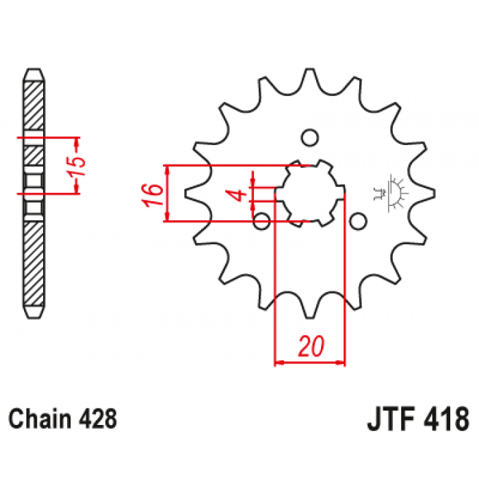 Звезда цепного привода JT JTF418.14