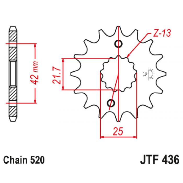 Звезда цепного привода JT JTF436.14