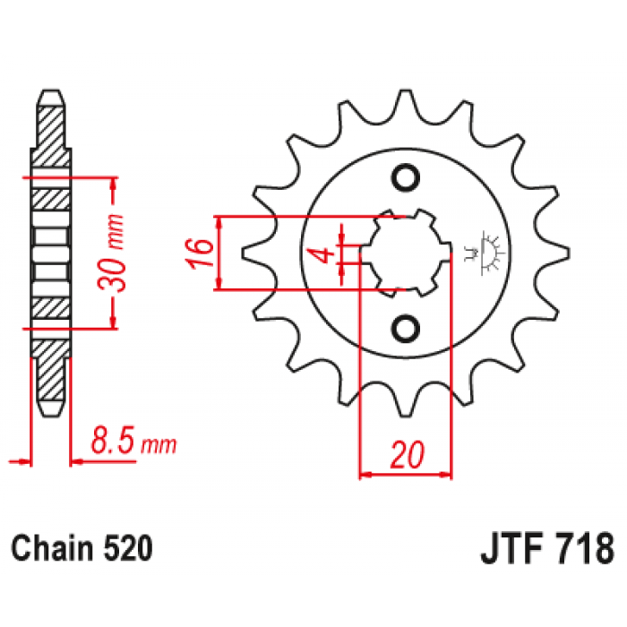 Звезда цепного привода JT JTF718.13