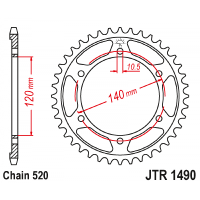 Звезда цепного привода JT JTR1490.43