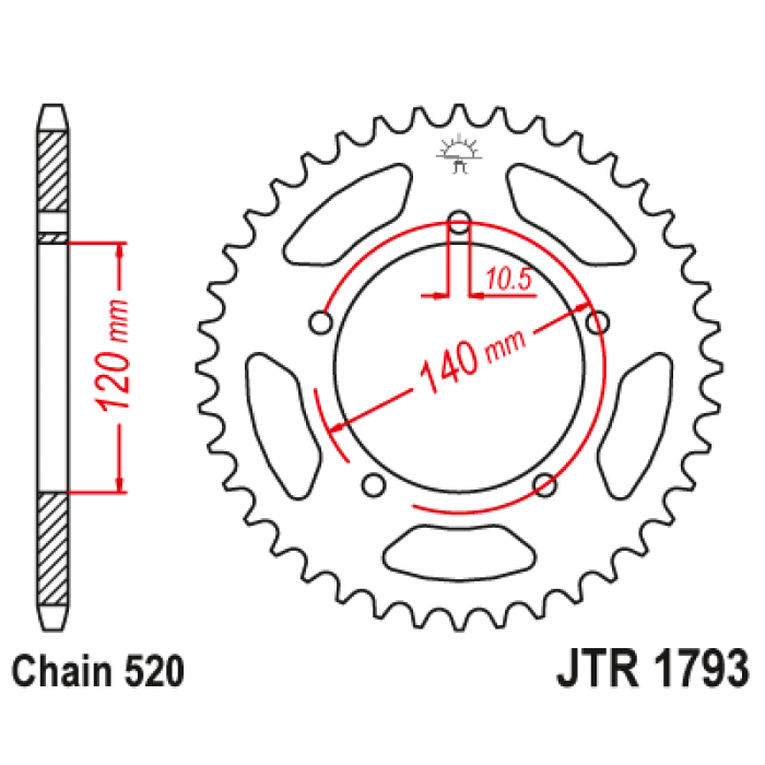 Звезда цепного привода JT JTR1793.42