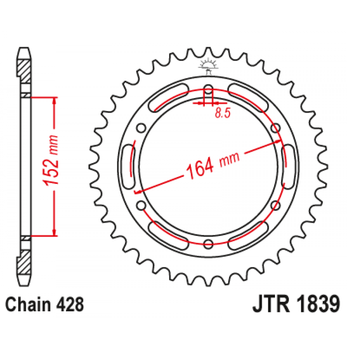 Звезда цепного привода JT JTR1839.56