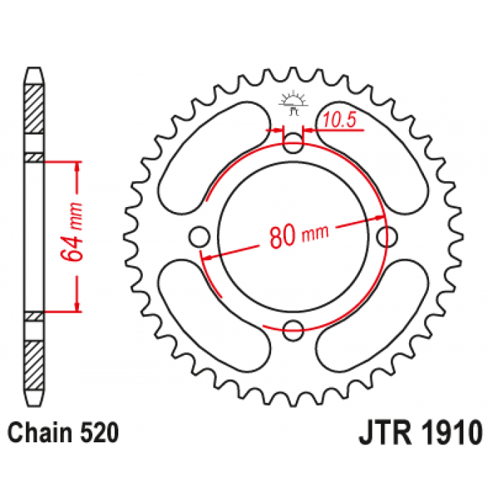 Звезда цепного привода JT JTR1910.32