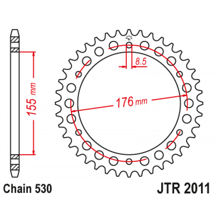 Звезда цепного привода JT JTR2011.45