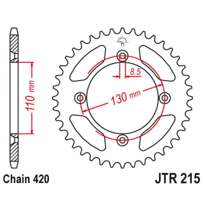 Звезда цепного привода JT JTR215.55