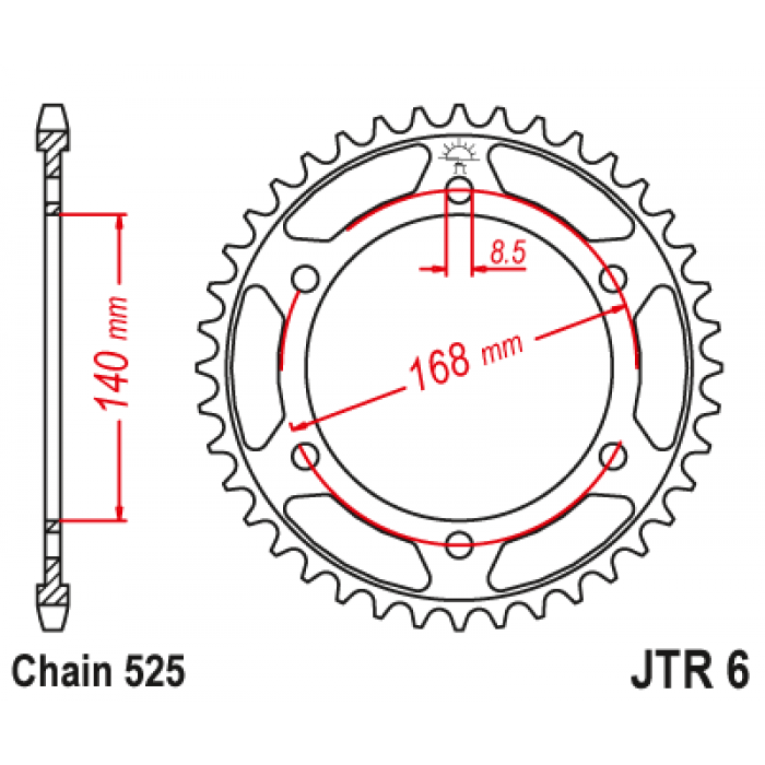 Звезда цепного привода JT JTR6.47