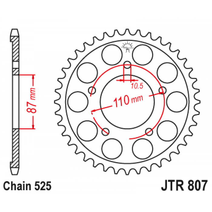 Звезда цепного привода JT JTR807.45