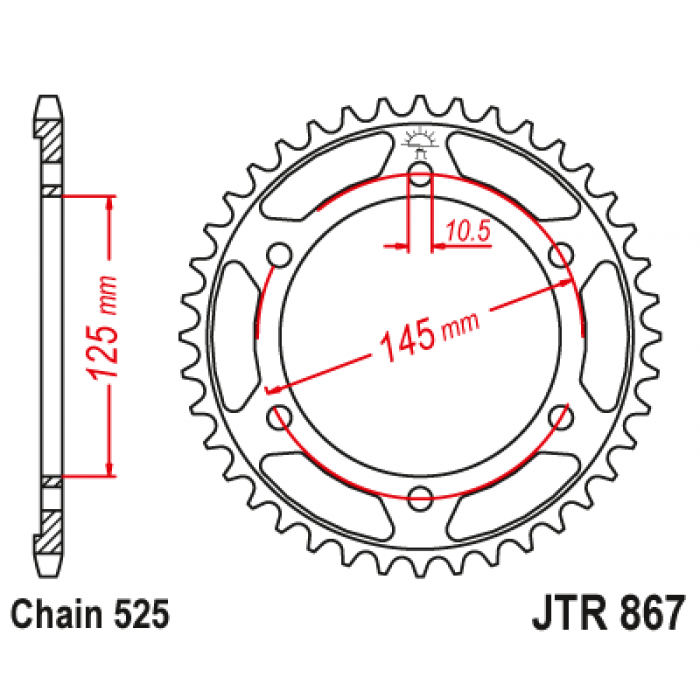 Звезда цепного привода JT JTR867.44