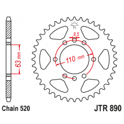 Звезда цепного привода JT JTR890.42ZBK