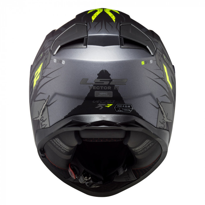 Мотошлем LS2 FF811 VECTOR II TECHBOT, матовый серо-желтый, размер 2XL