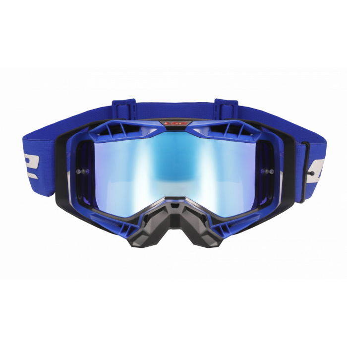 Очки кроссовые LS2 AURA Goggle с хамелеон линзой, черно-синие с линзой синий хамелеон
