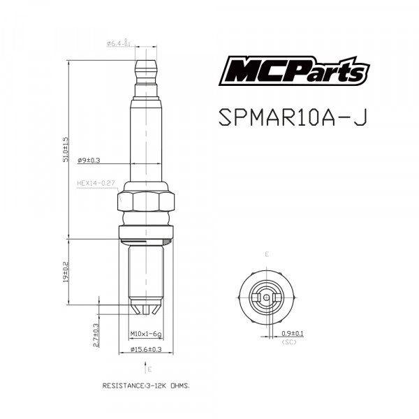 Свеча зажигания MCP аналог MAR10A-J