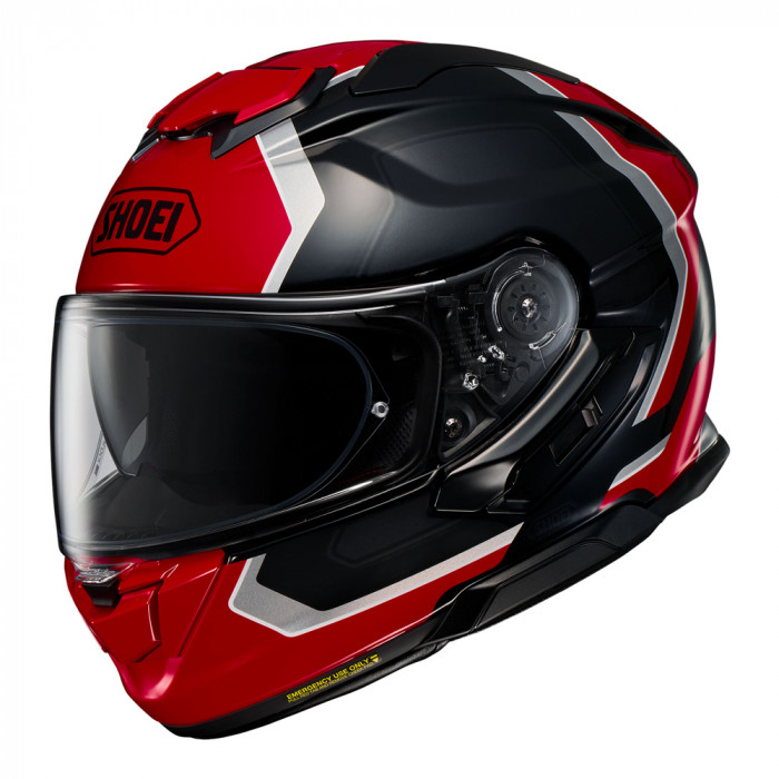 Мотошлем SHOEI GT-Air 3 REALM, красно-черно-серебристый, размер 2XL
