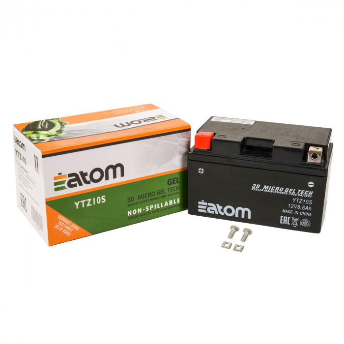 Мото аккумулятор ATOM YTZ10S GEL гелевый