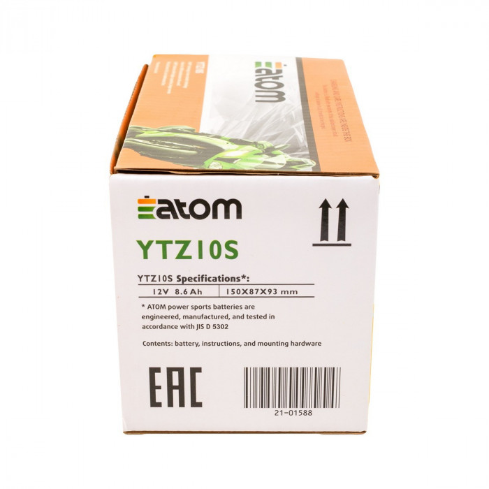 Мото аккумулятор ATOM YTZ10S GEL гелевый
