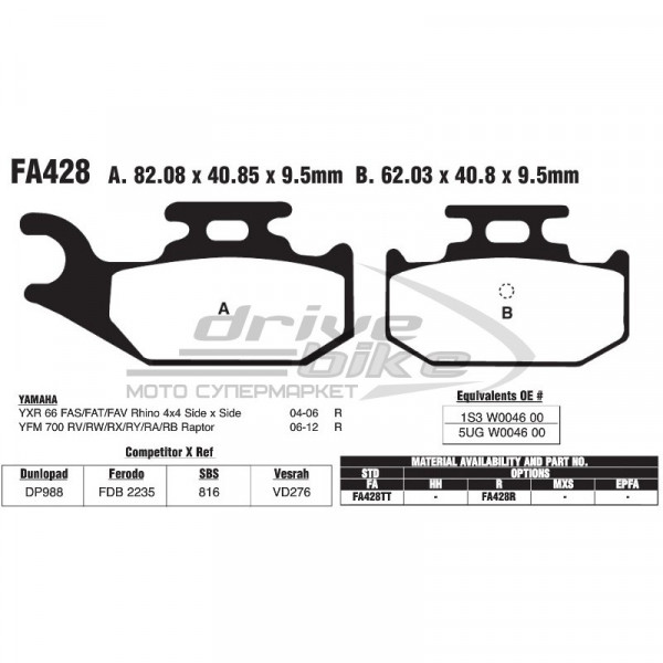 Тормозные колодки FA428TT