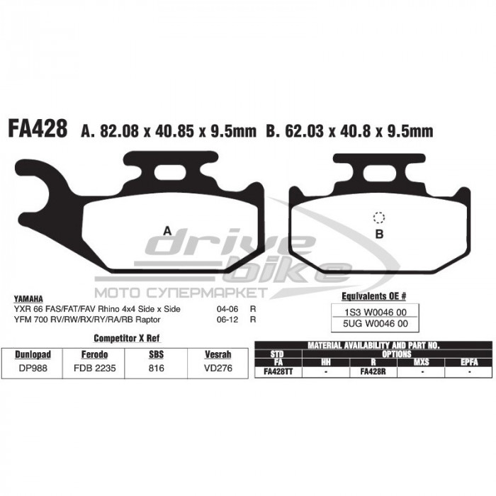 Тормозные колодки EBC FA428TT
