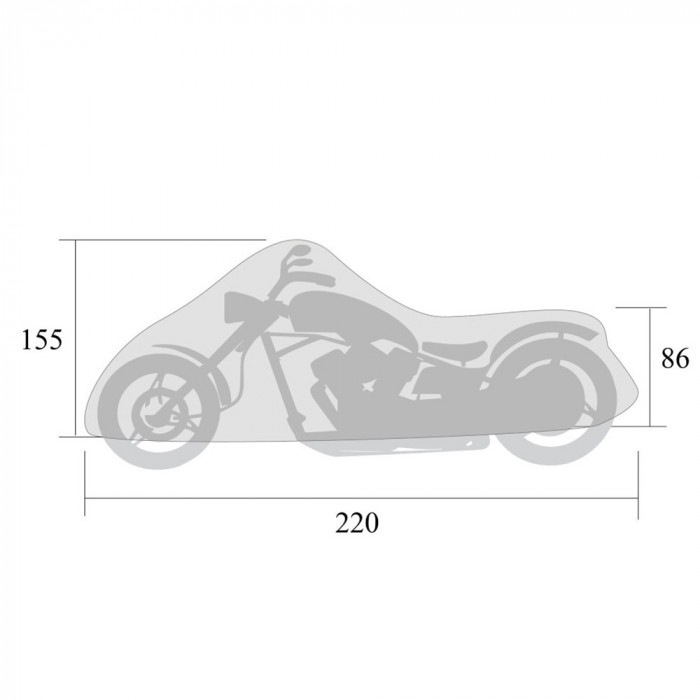 Чехол для мотоцикла Starks CHOPPER 220x155x86 см, цвет Черный