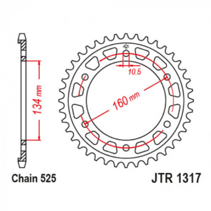 Звезда цепного привода JT JTR1317.40