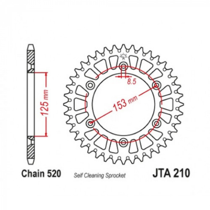 Звезда цепного привода JT JTA210.52