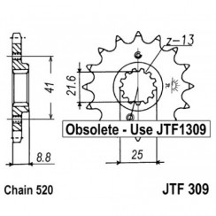 Звезда цепного привода JT JTF309.14