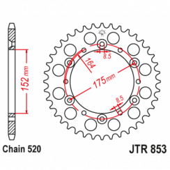 Звезда цепного привода JT JTR853.50