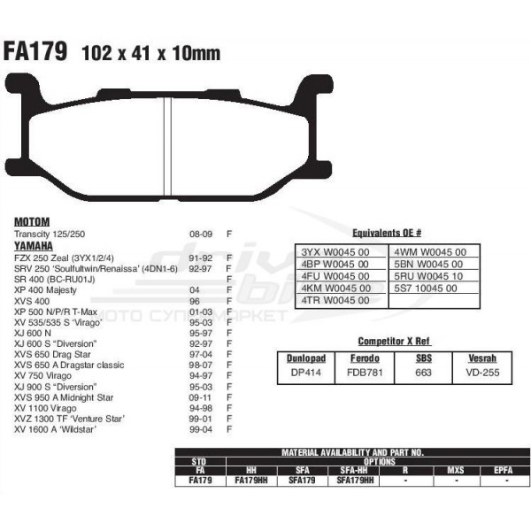 Тормозные колодки FA179HH DOUBLE H Sintered